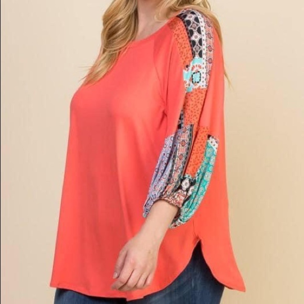 Emerald Bubble Sleeve Top! Size Large! New never worn!
